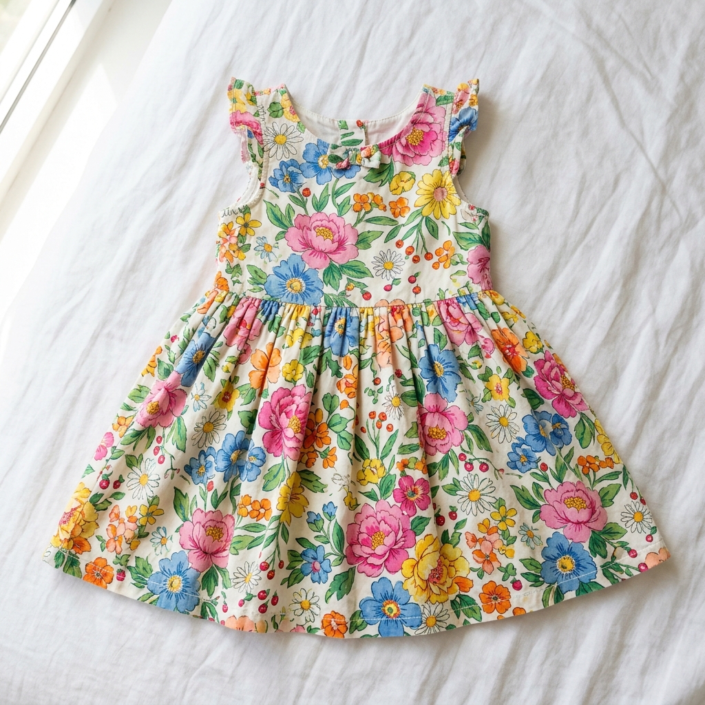 Vibrant Floral Sleeveless Baby Dress